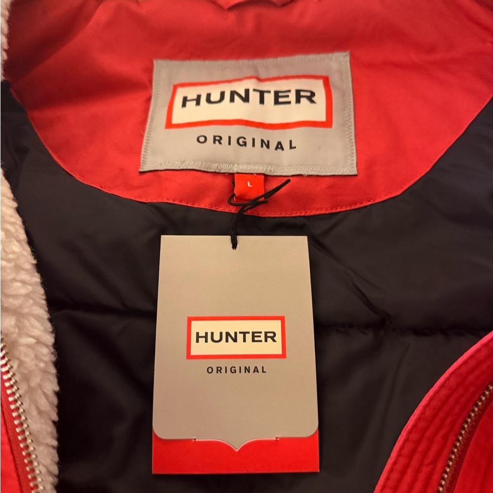 Hunter Red Women's Ski Jacket with Fur Hood - Original Parka - Picture 8 of 11